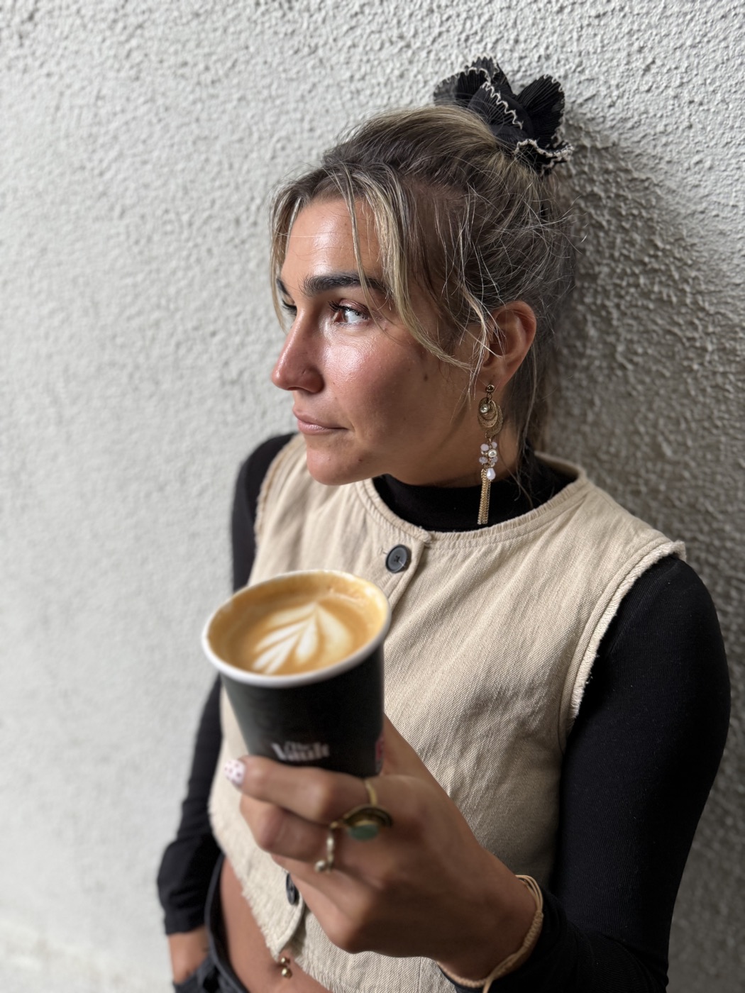 Hannah with a latte